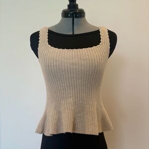 Boho Summer Beige Knit/Crochet  Tank Top